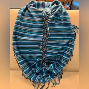 NWT Super Soft Blue Striped Infinity Scarf